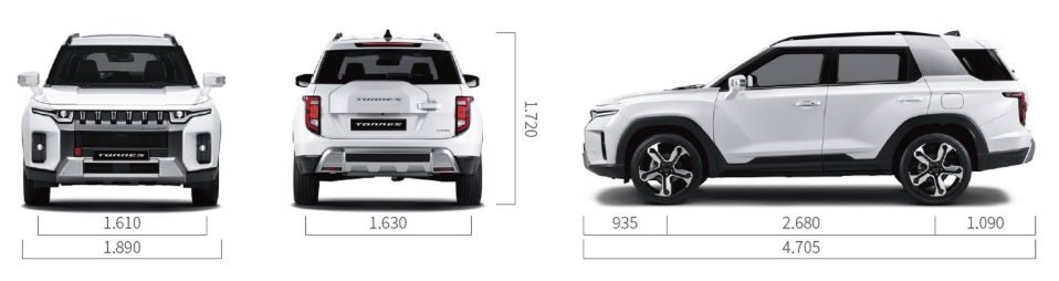 KGM Torres dimenzije